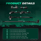 6Pcs Tie Rod End Suspension & Steering Kit for Ford F-100 F-150 F-250 F-350 (1980–1997)