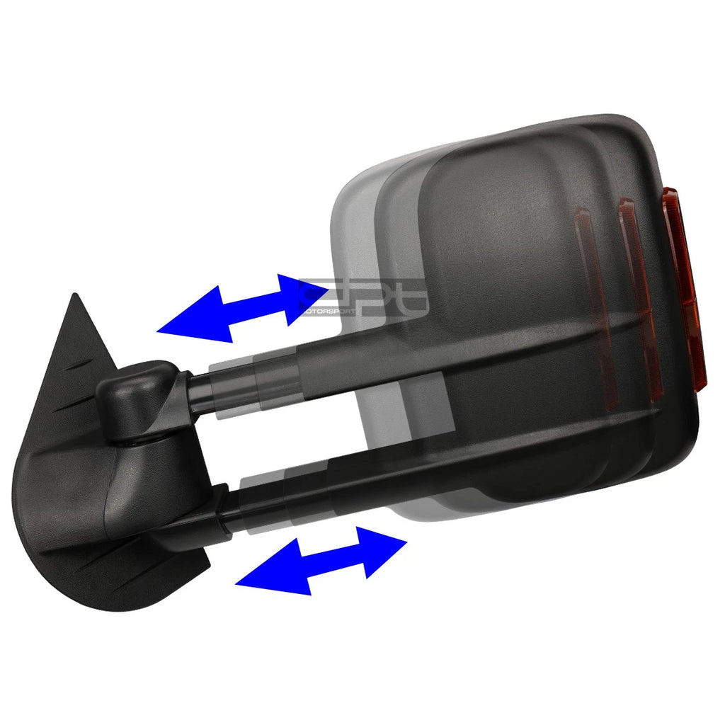 Set of 2 Power Heated LED Signal Light Towing Mirrors for GM GMT900 (2007–2014)
