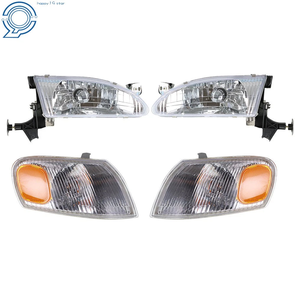 Set of 2 Headlight & Corner Parking Lights for Toyota Corolla (1998–2000)