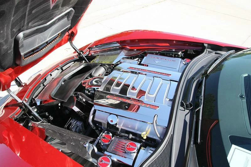 Carbon Fiber Fluid Cap Cover Set for Chevrolet Corvette C7 (2014–2019)