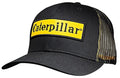 Caterpillar Timeless Black Baseball Cap with Yellow Logo Patch