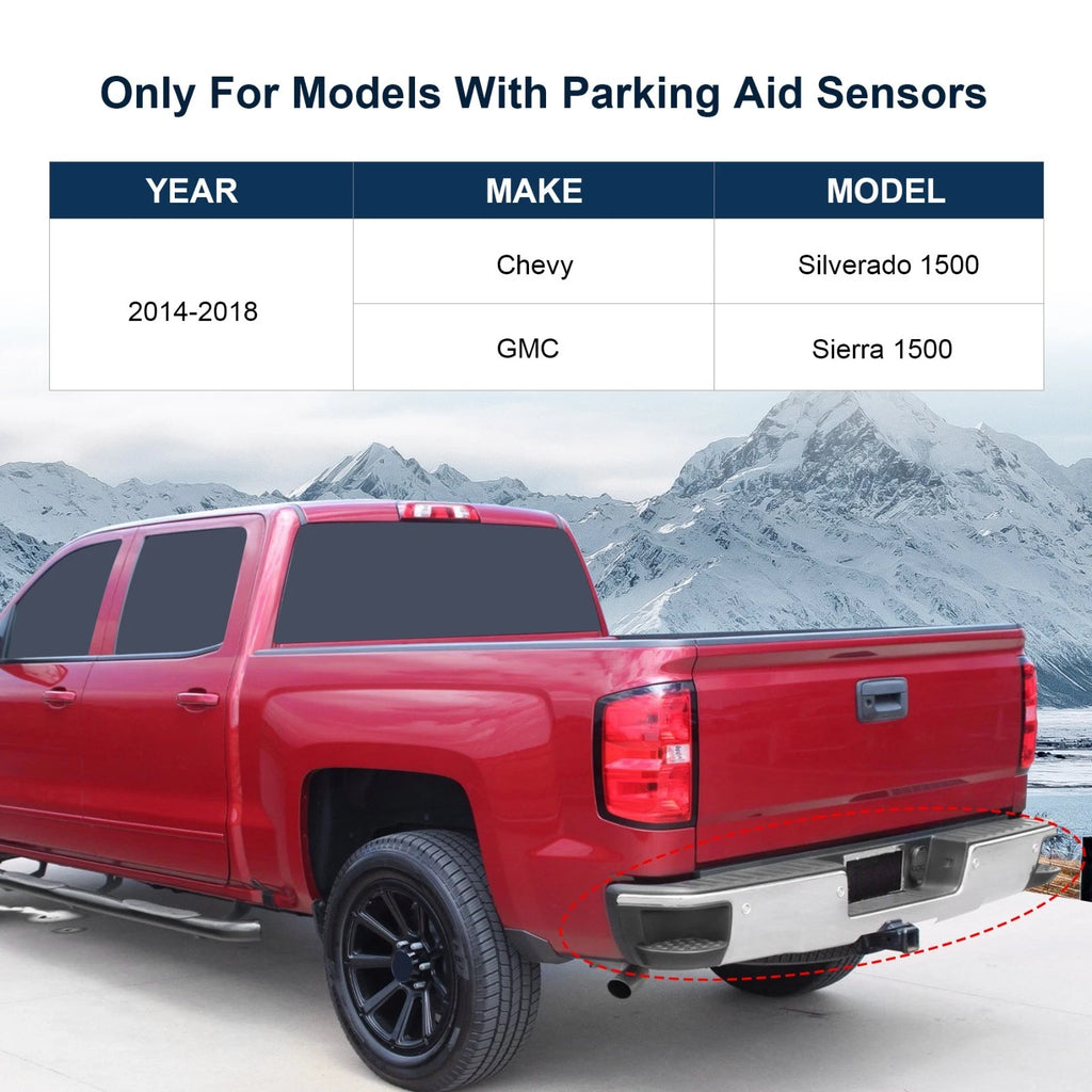 Chrome Rear Bumper for Chevy Silverado GMC Sierra 1500 (2014-2018)