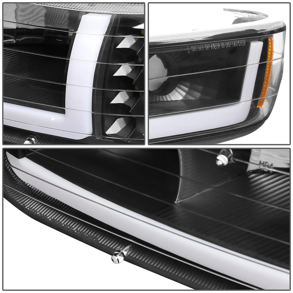 LED DRL Black Amber Side Headlight Bumper Lamp for Silverado (1999–2002)