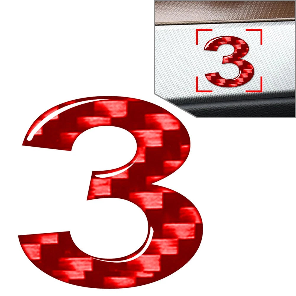 Carbon Red Door Wall Window Badge Emblem Decal #3 for
