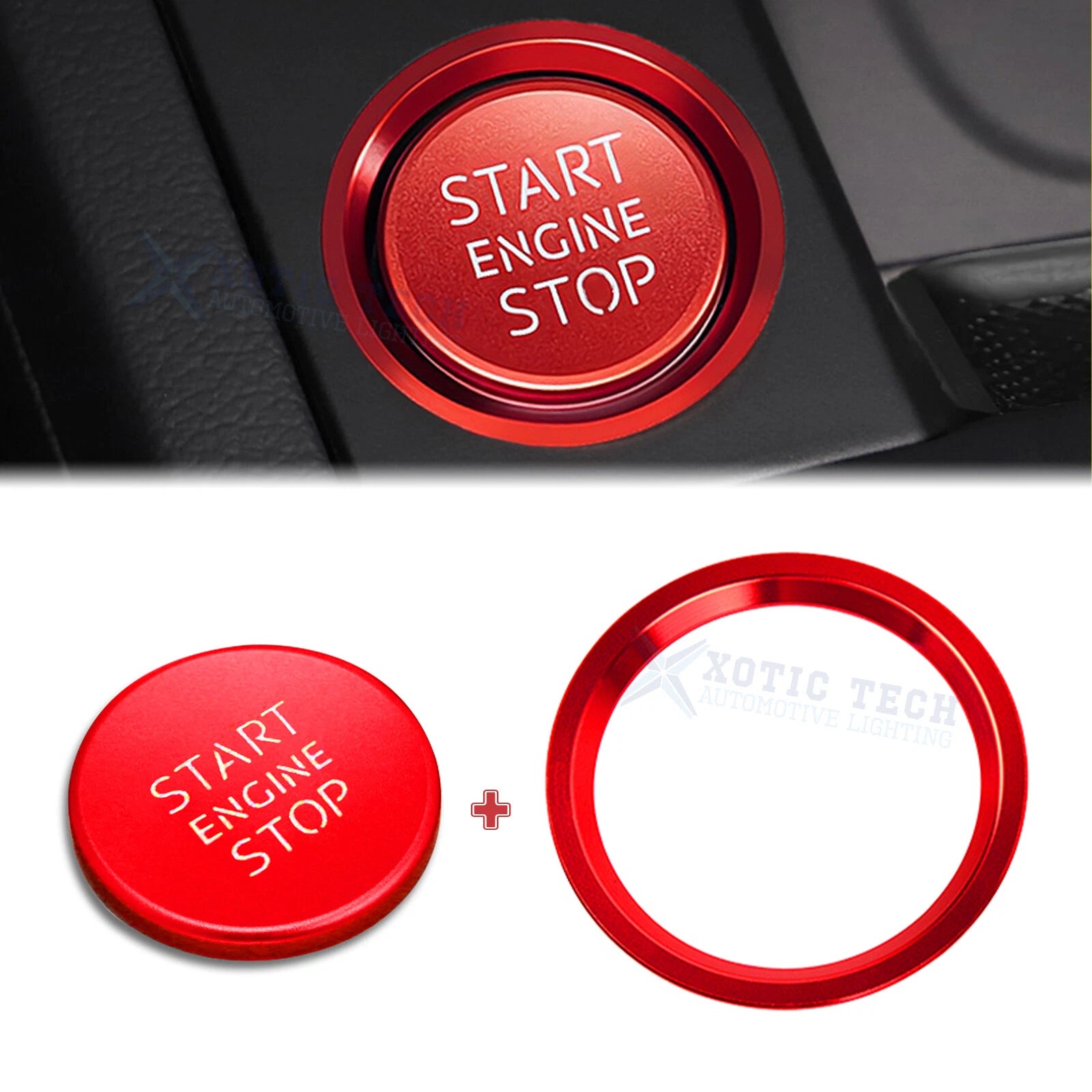 Sporty Style Red Engine Ignition Button Decor Trim for Audi A6 S6 (2012–2016)