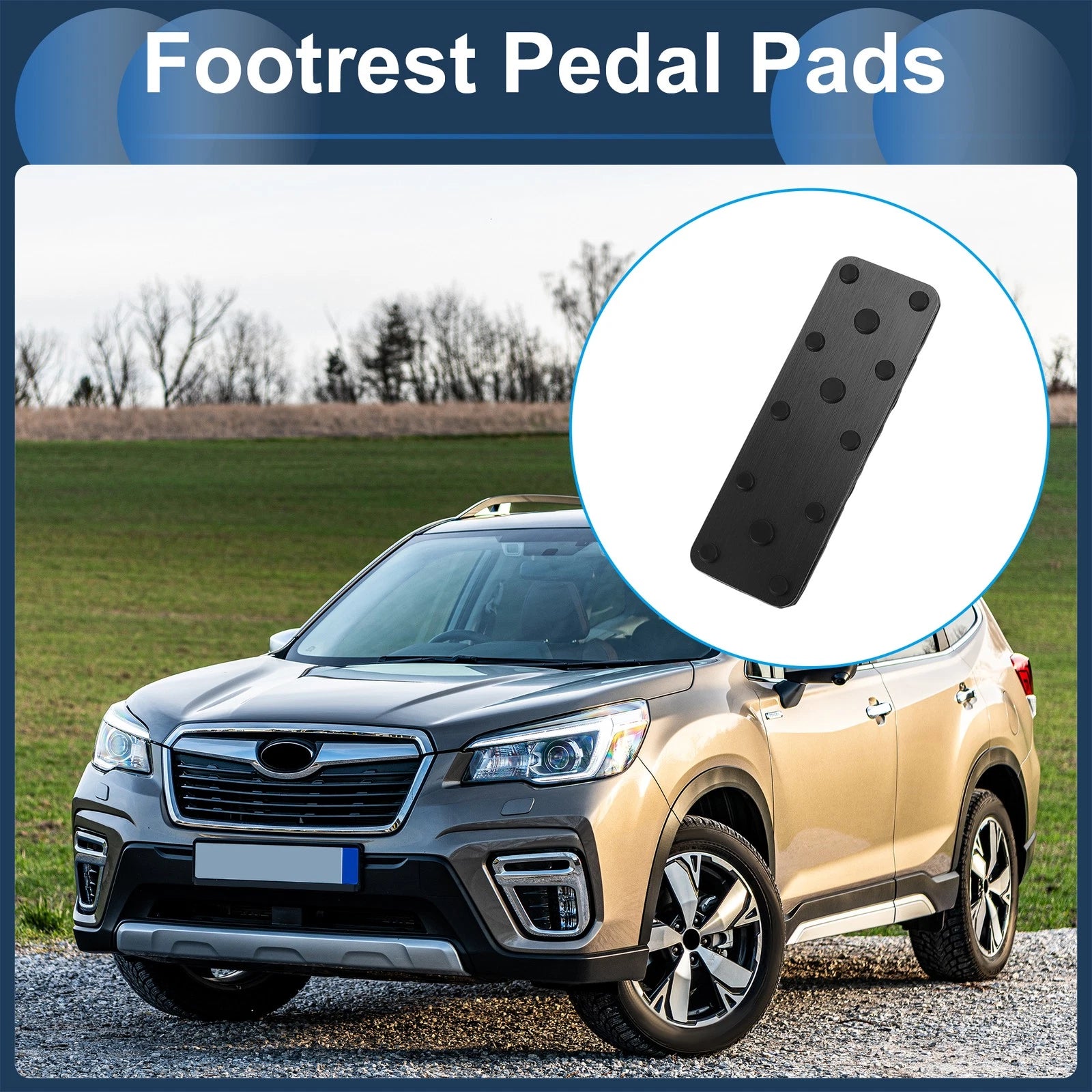 Footrest Pedals Cover for Subaru Forester (2003–2005) Aluminum Alloy Black