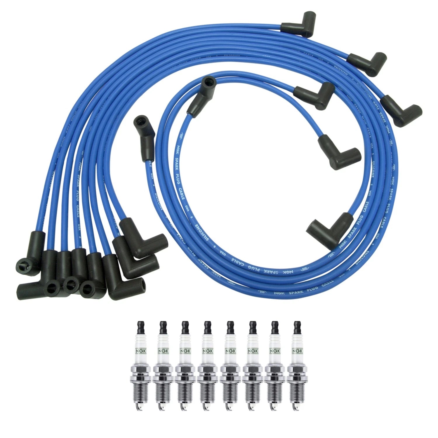 NGK Wire Set & 8 G-Power Platinum Spark Plugs for Corvette 5.7L V8 (1974)