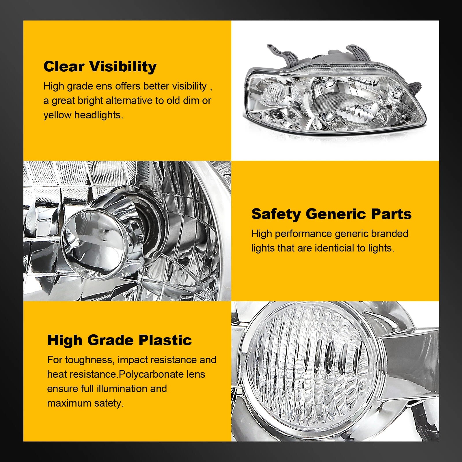 Headlight Assembly for Chevy Aveo/Aveo5 (2004–2008) Left + Right