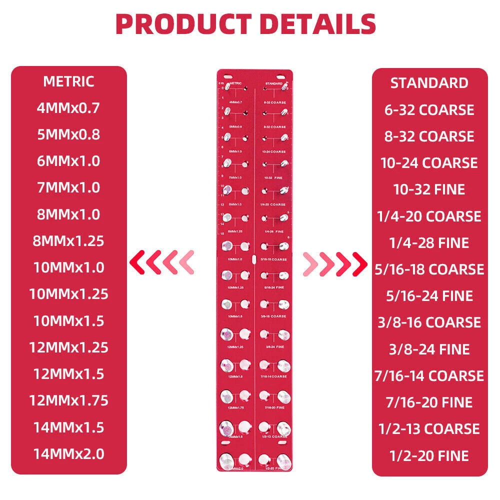 Thread Checker Gauge for Inch and Metric Screws