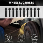 10 Pcs M14x1.5mm Ball Seat Wheel Lug Bolt 65mm Shank for Volkswagen Porsche
