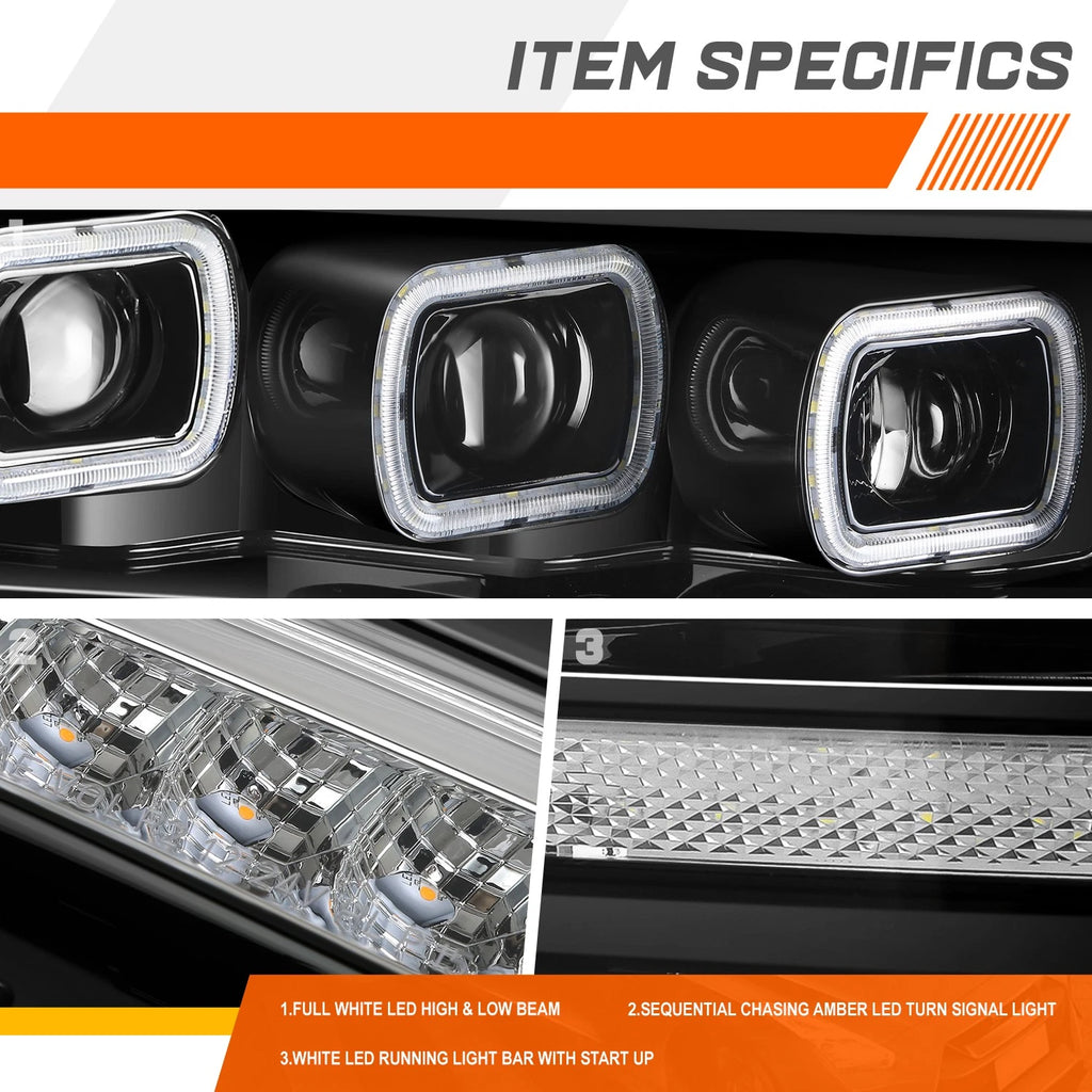 Full LED DRL Projector Headlights for Ram 2500-5500 (2019–2024)