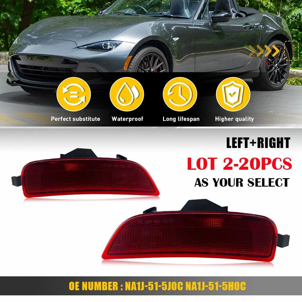2X Fender Side Marker Light Housing for Mazda Miata MX-5 (2016–2023) Red Lens