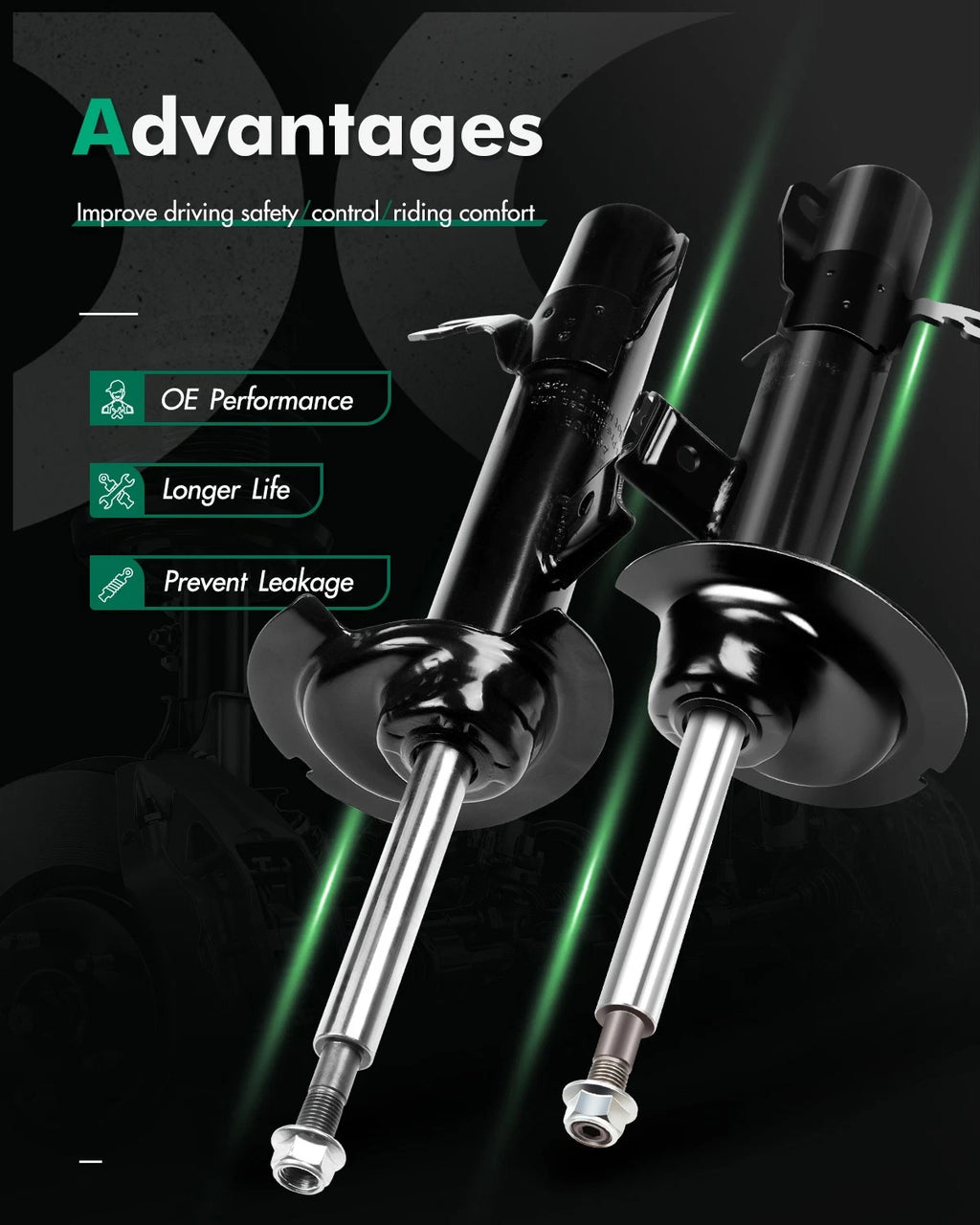Front Pair Shocks Absorbers Struts for Mini Cooper (2002–2006)