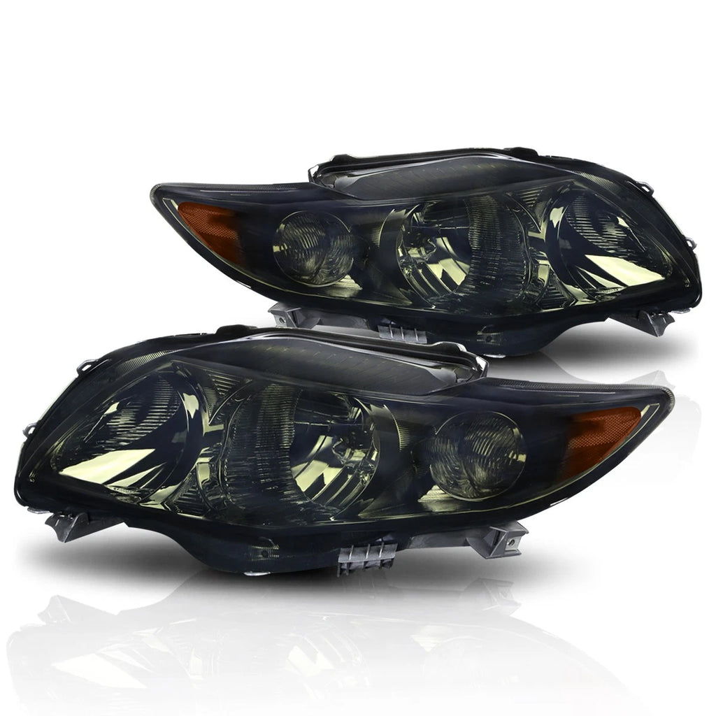 Smoked Housing Headlight & Amber Side Corner Signal Lamps for Corolla (2009–2010)