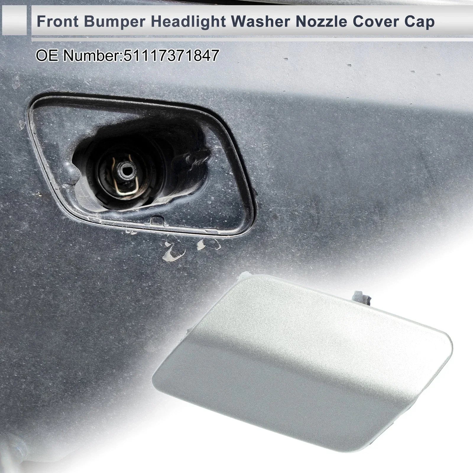 Front Left Bumper Headlight Washer Nozzle Cover Cap for BMW 335i GT