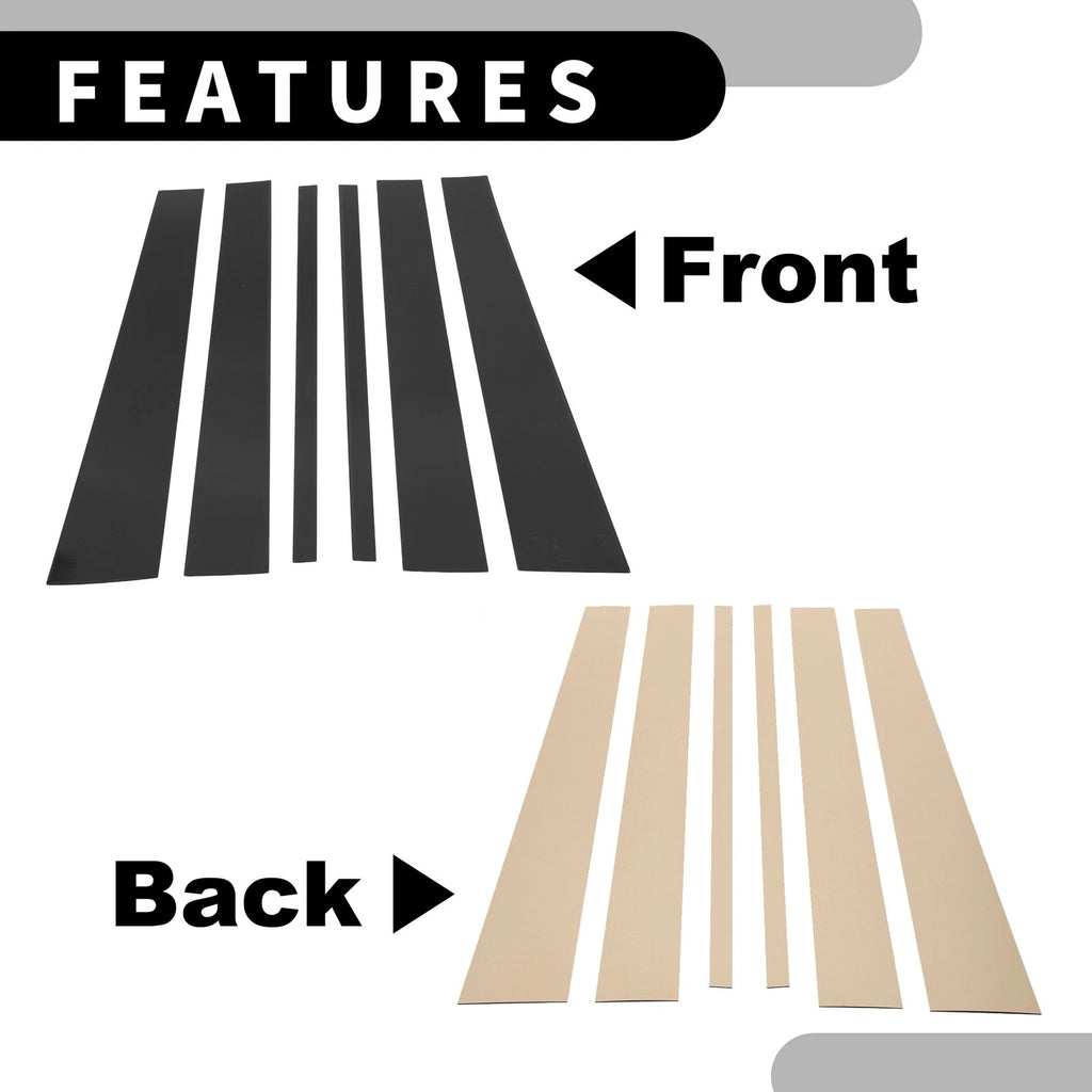 6 Pcs Window Trim Cover for Ford Expedition (1997–2016) Black