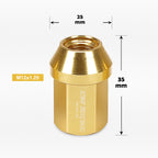 Set of 20 Black Open End Cone Seat Wheel Lug Nuts for JDM Vehicles