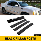 Set of 4 Gloss Black Pillar Post Trim for Cadillac Escalade (2007–2014)