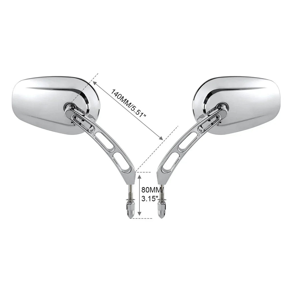 Chrome Rearview Mirrors for Harley CVO Tri Electra Street Glide Freewheeler