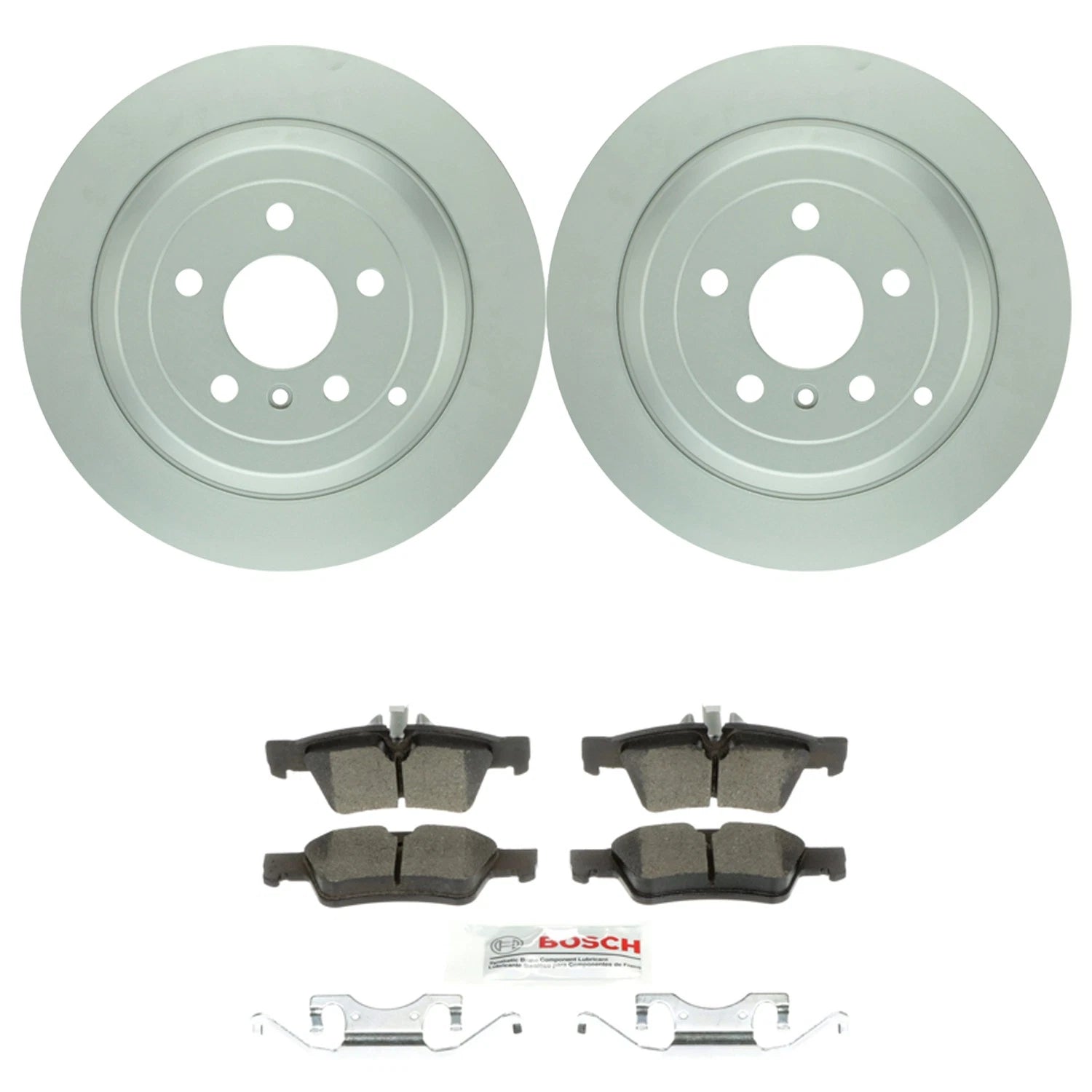 Bosch QuietCast Rear Rotors & Ceramic Brake Pad Kit for Mercedes ML320 R320 (2006–2011)