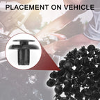 100 Pcs Front Fender Skirt Clip for Honda Civic (2013–2021) & Honda Fit (2015–2021)