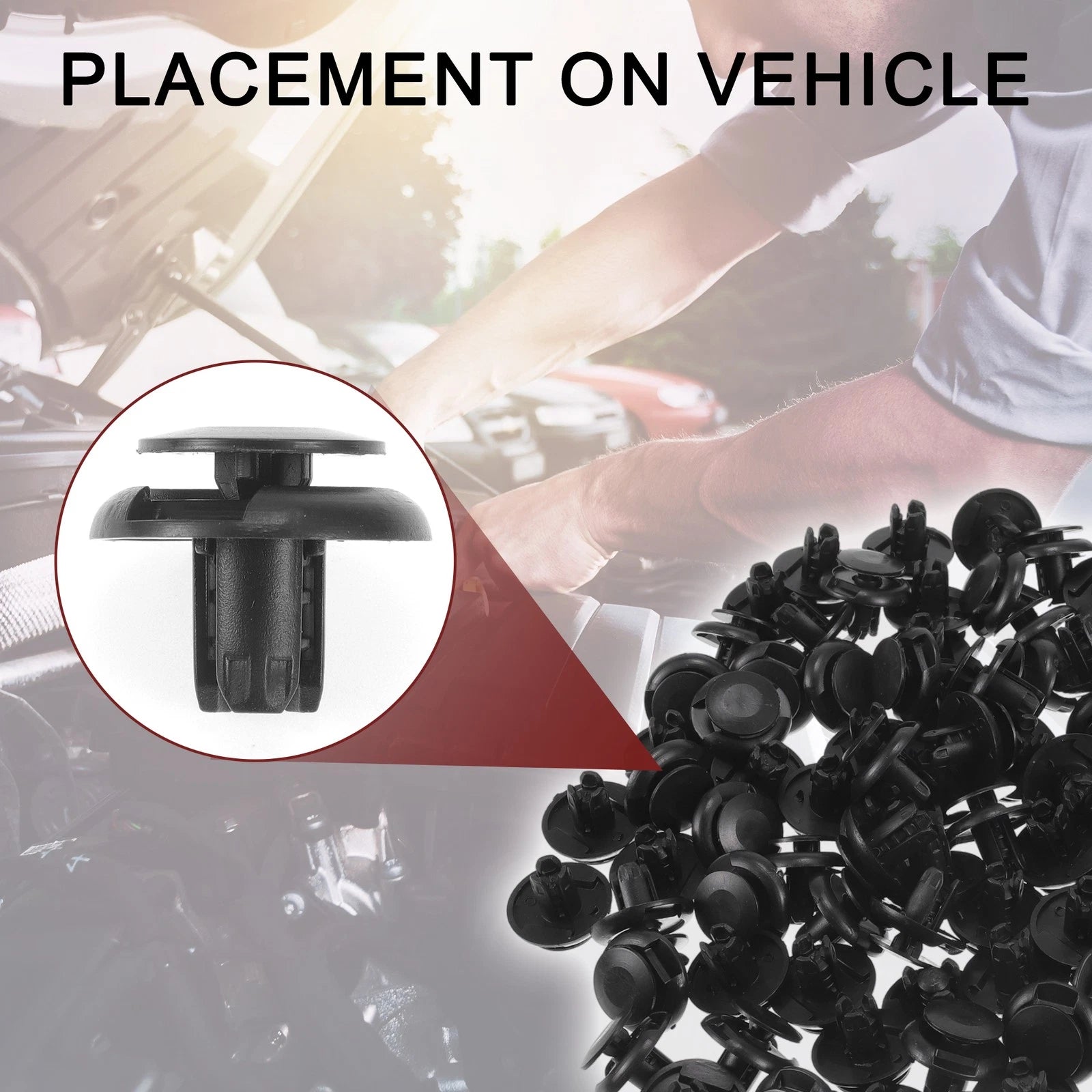 100 Pcs Front Fender Skirt Clip for Honda Civic (2013–2021) & Honda Fit (2015–2021)