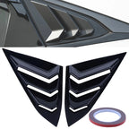 2X Black ABS Vent Quarter Side Window Louver Cover for Honda Civic (2016–2021)