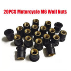 M6 Rubber Brass Well Nuts / Set of 20 / Well Nuts for Motorcycle Fairing