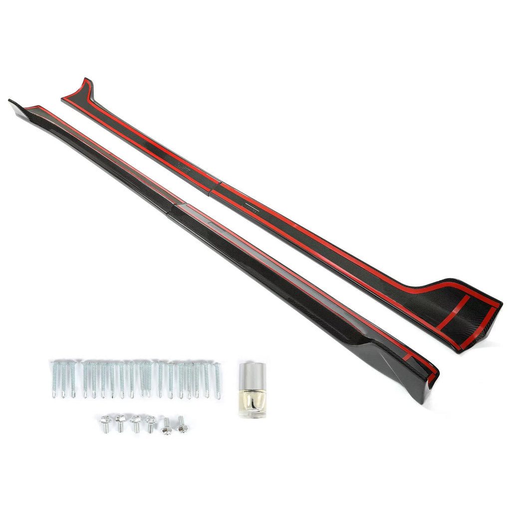 Set of 2 Side Skirts Rocker Panels for Tesla Model 3 (2017–2023) Carbon Fiber