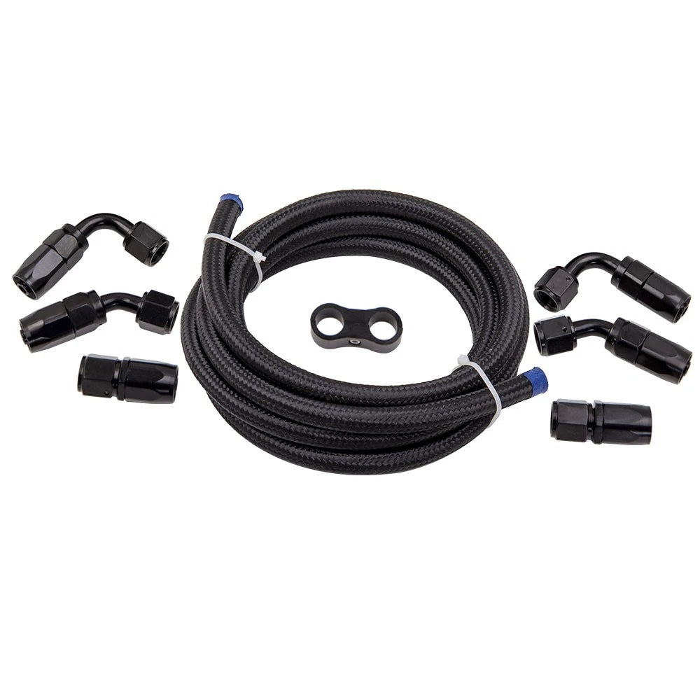 3M Braided 3/8" Fuel Line 6AN Hose Pipe with Adaptors & Clamp Kit