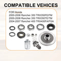 Rear Diff Pinion Ring Gear Set w/ Nut Tool for Honda Rancher 400 (2000–2006)