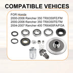 Rear Diff Pinion Ring Gear Set w/ Nut Tool for Honda Rancher 400 (2000–2006)