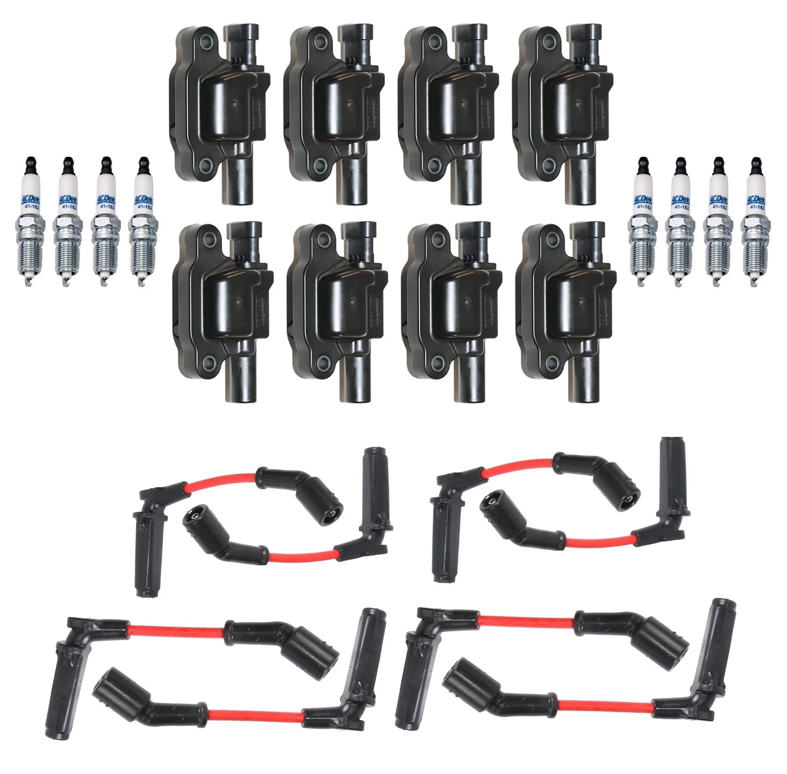Set of 8 Ignition Wires & 8 Spark Plugs for Chevy GMC Pontiac V8