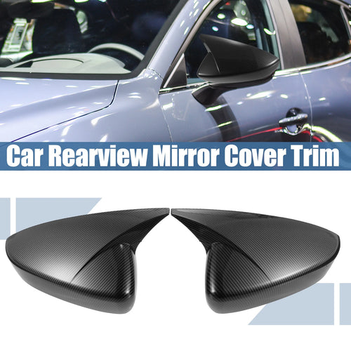 1 Pair ABS Carbon Fiber Pattern Rearview Mirror Cover for Mazda 3 (2020)