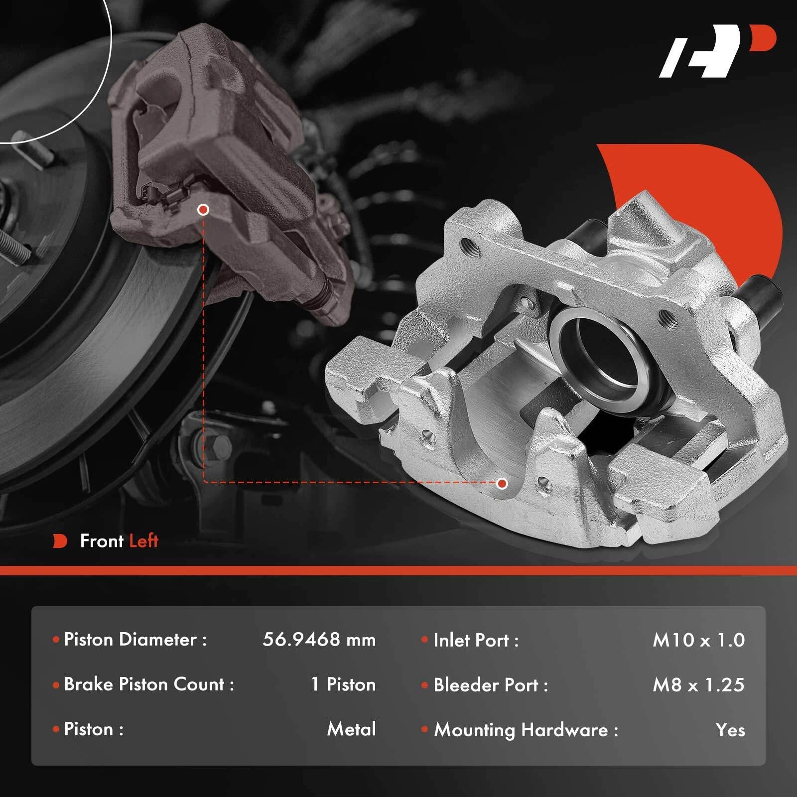 Front Left Disc Brake Caliper with Bracket for Mercedes-Benz