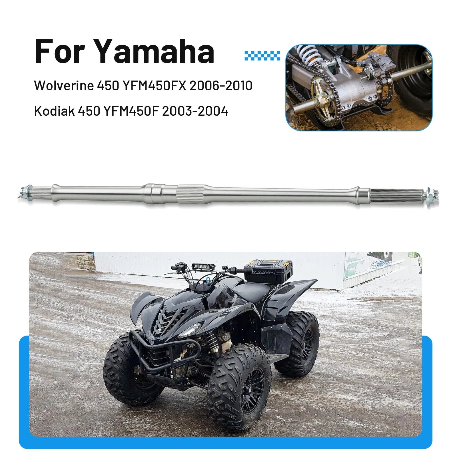 Rear Axle Shaft & Nut 5ND-F5381-01-00 for Yamaha Wolverine 450 (2006–2010)