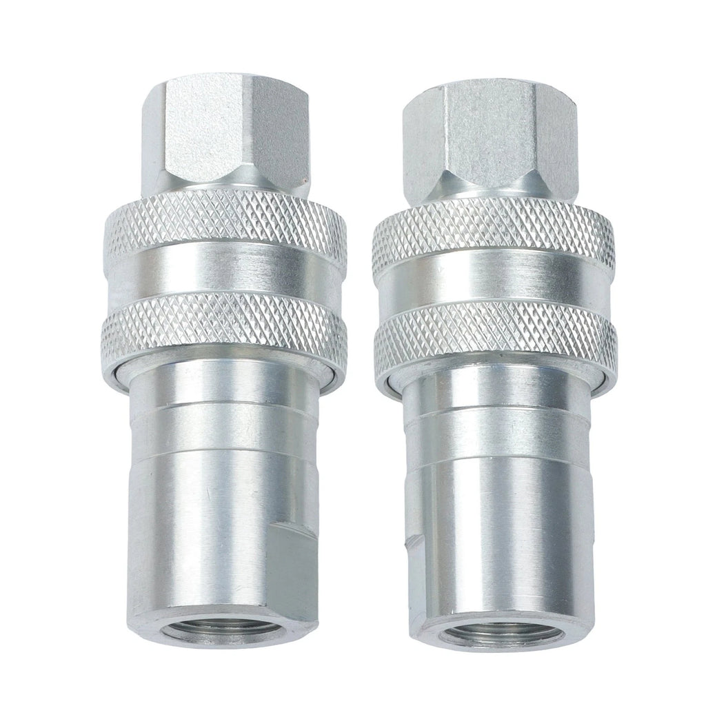 3/8" NPT Thread Hydraulic Quick Connect Couplers Set of 4 ISO 5675 with Dust Caps