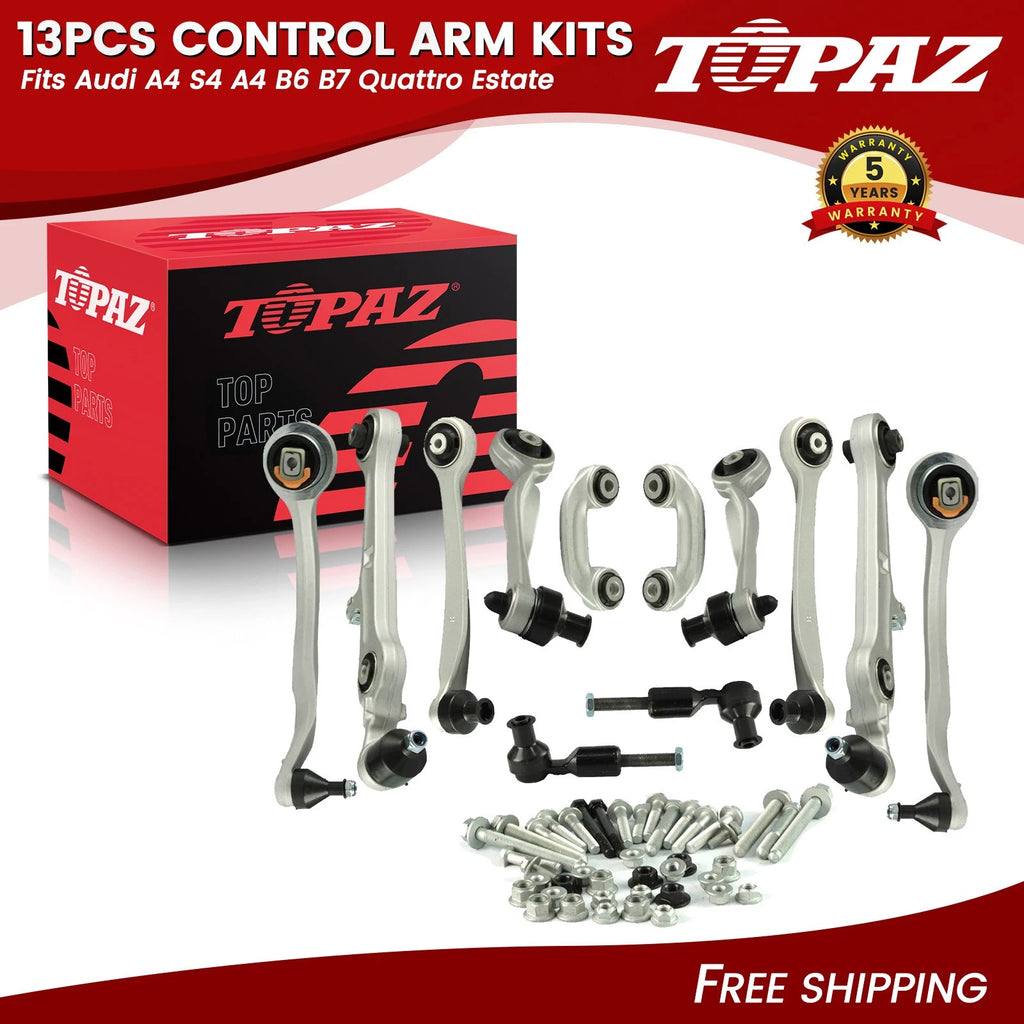 13PCS Control Arm Kit for Audi A4 S4 B6 B7 Quattro (2001–2008)