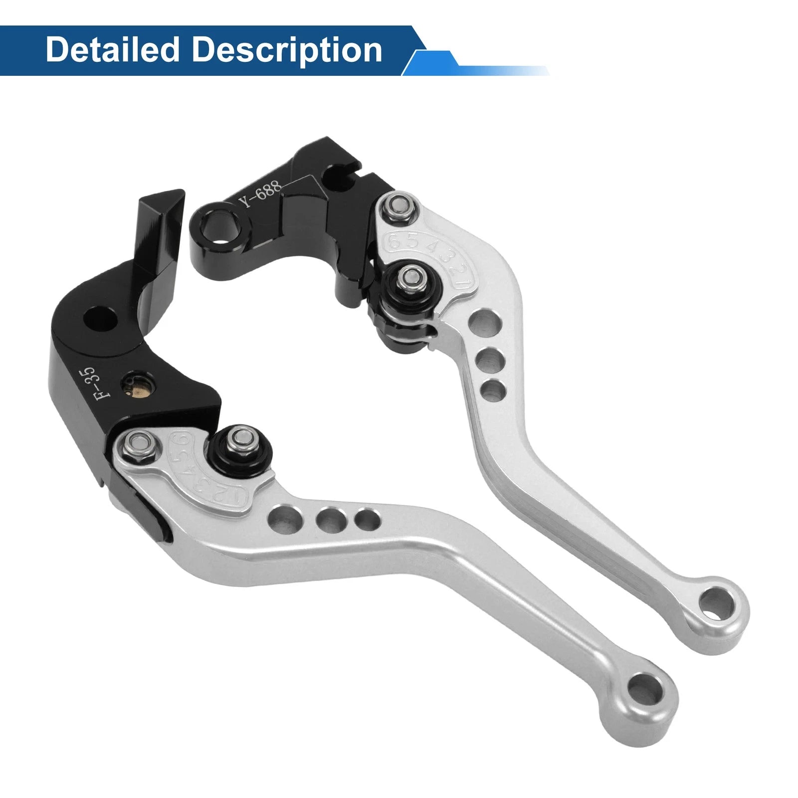 Adjustable Brake Clutch Lever for Honda CBR500R (2013–2023) - Aluminum Alloy Silver