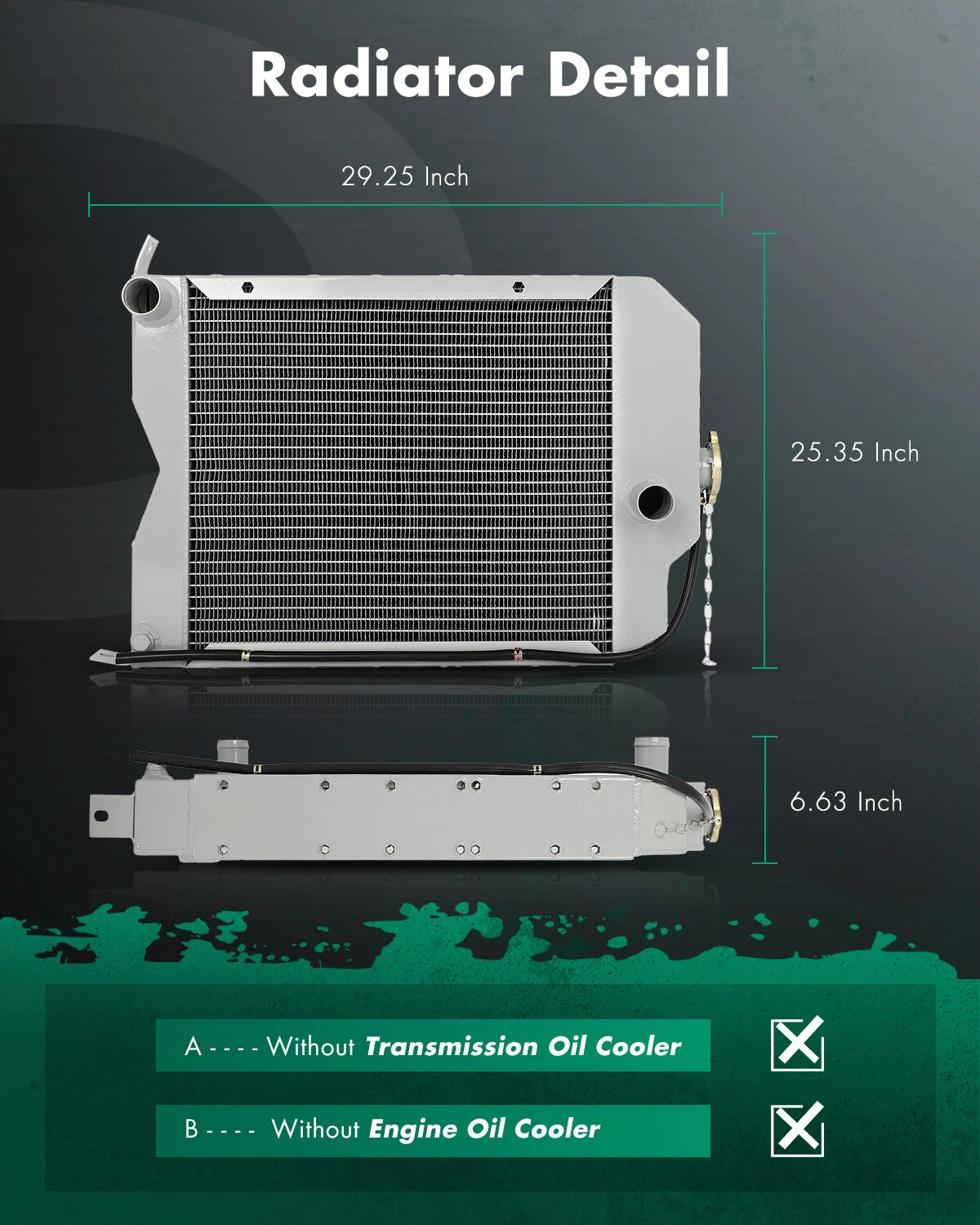 Radiator Core 186733M91 for Massey Ferguson Tractor 50 50A 65 302 304