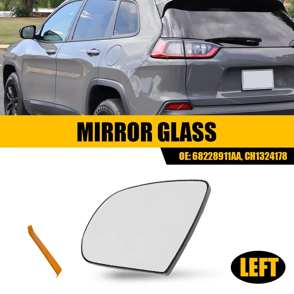 Mirror Glass Driver Left Side Non-Heated 68228911AA for Jeep Cherokee (2014–2023)