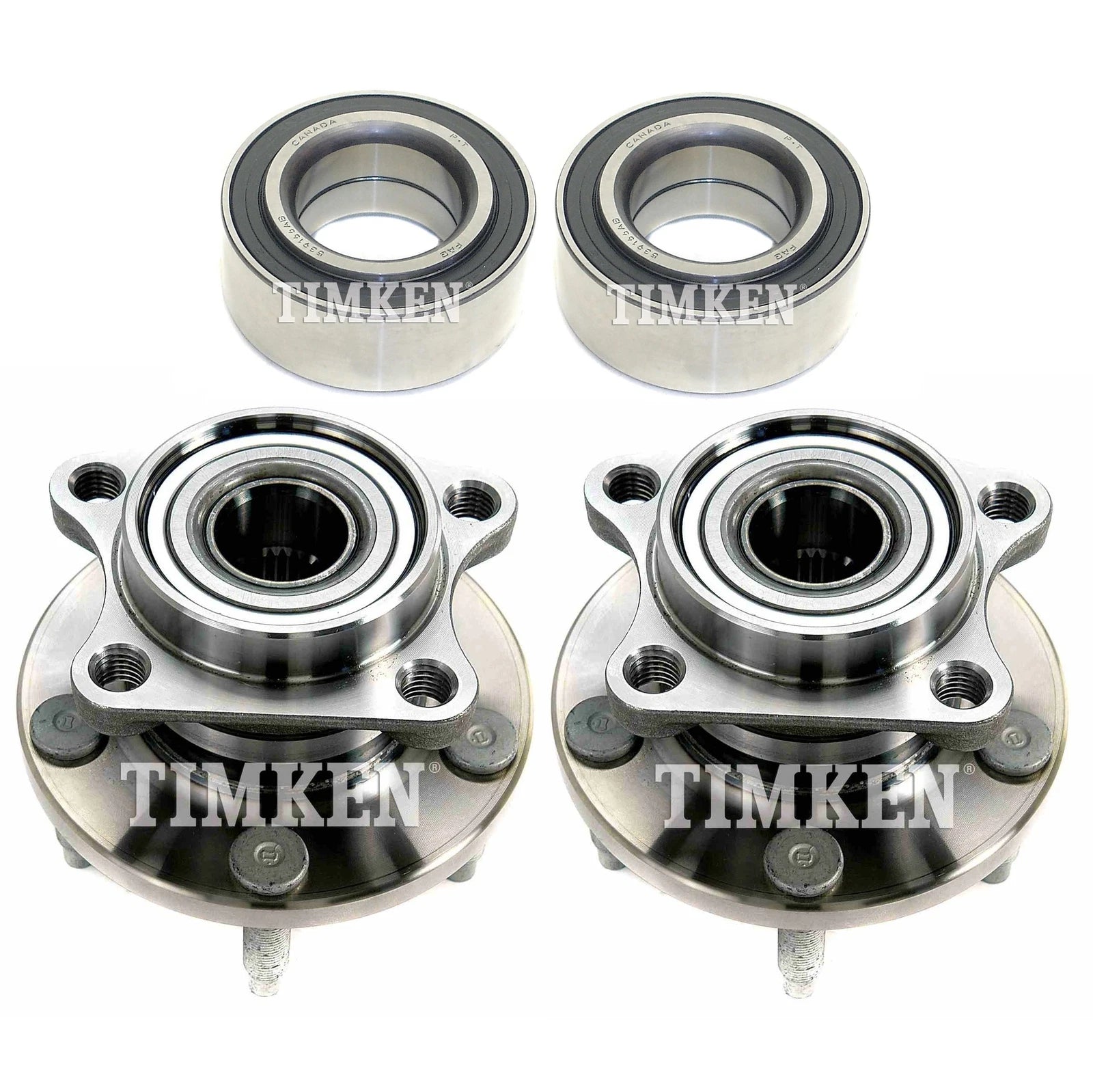 Front and Rear Wheel Bearings & Hubs Kit for Ford Edge Lincoln MKX (2007–2018)