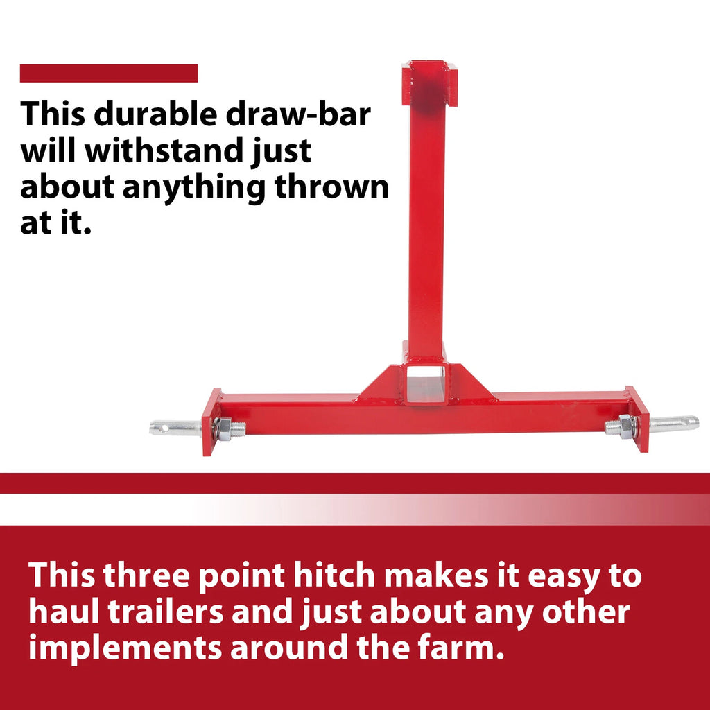 3 Point 2" Receiver Trailer Tow Hitch for Tractor (Category 1)