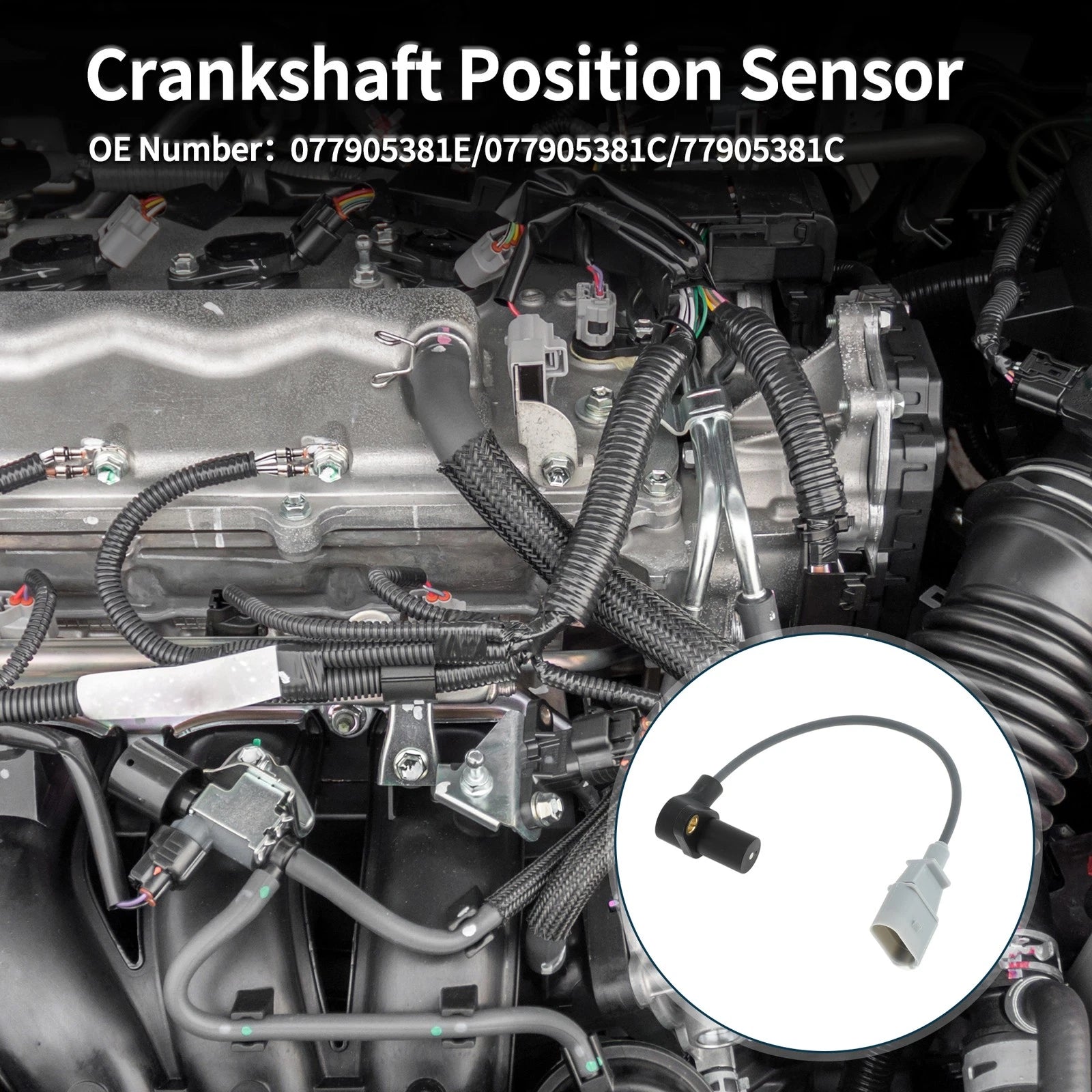 Crankshaft Position Sensor for Audi A8 Quattro 4.2 (1997–1999) No. 077905381E