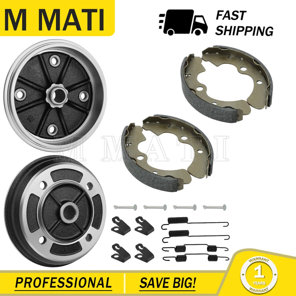 2 Front Brake Drums & Shoes for Kawasaki Mule 2510 Diesel (2000–2001)