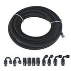 Braided Fuel Hose Line Kit 6AN Swivel Fittings 20FT for Automotive