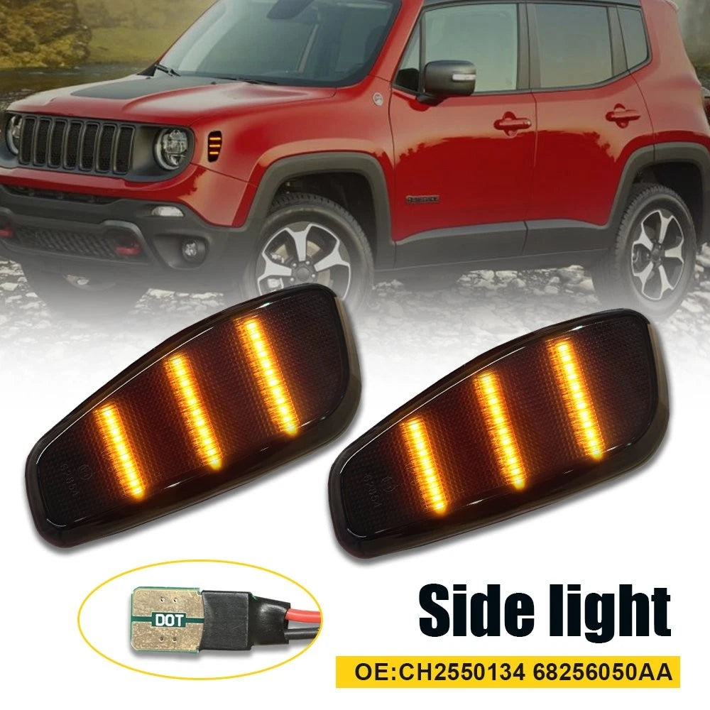 Smoked Amber LED Side Marker Lights for Jeep Renegade (2015–2023)
