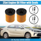Set of 2 Engine Oil Filters 26350-2M000 for Kia K5 (2021–2022) & Rio (2020–2021)