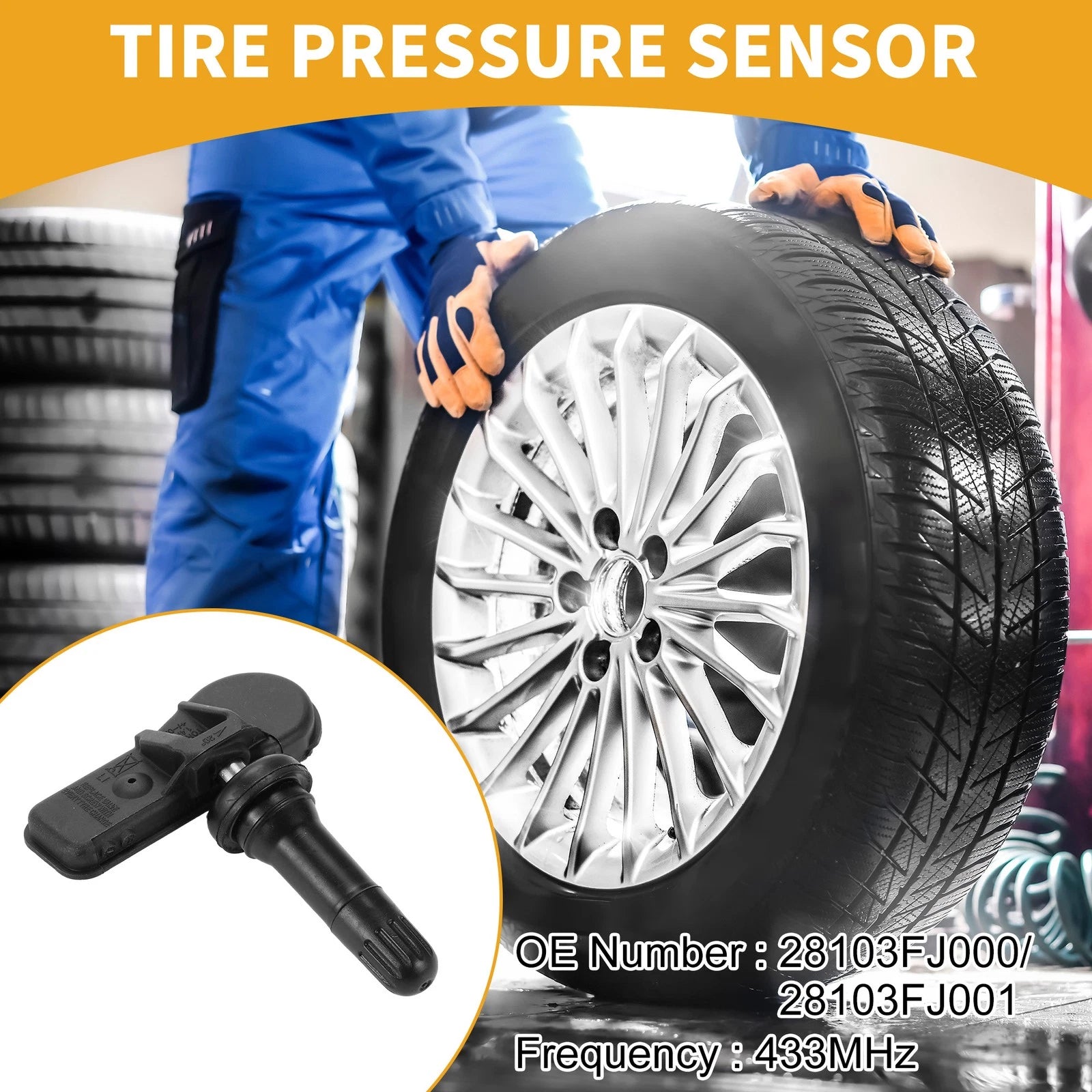 Tire Pressure Sensor for Subaru XV (2014–2017) TPMS No.28103FJ001 433MHz