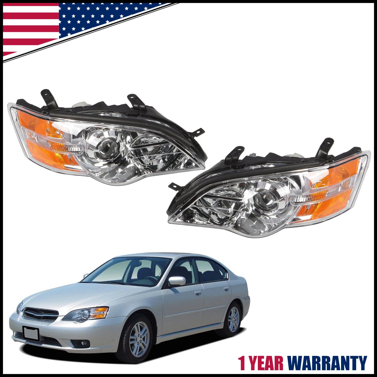 2X Halogen Headlight Set for Subaru Legacy Outback (2006–2007)